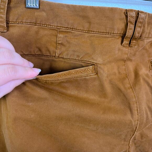 Garnet Hill Organic Cotton Chino Cropped Straight Leg Pants Camel Brown Size 6 - Picture 6 of 12